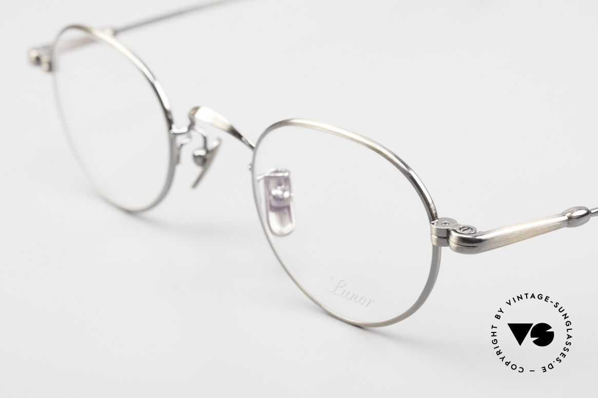 Lunor V 107 Panto Frame Antique Gold AG, V 107 = stainless steel, titanium pads, made in Germany, Made for Men and Women