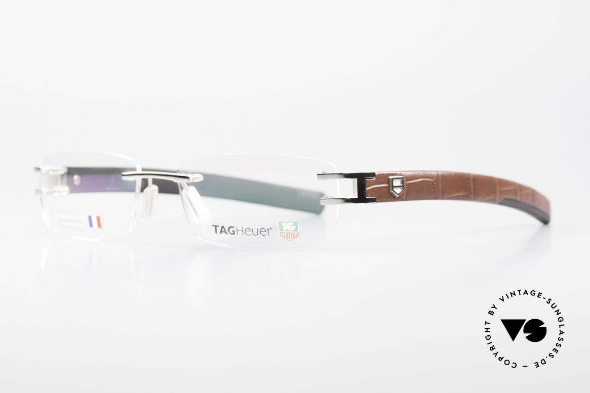 Tag Heuer L-Type 0113 Alligator Leather Rimless Frame, sporty & luxurious lifestyle for gentlemen, high-end, Made for Men