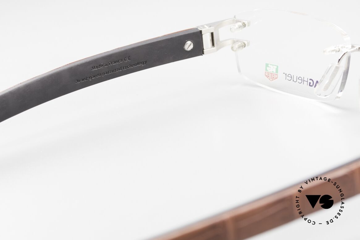 Tag Heuer L-Type 0113 Alligator Leather Rimless Frame, Size: medium, Made for Men