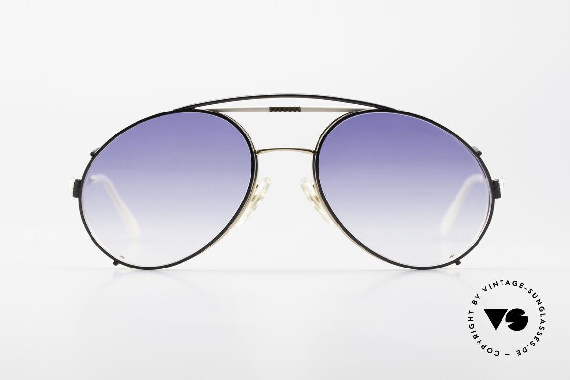 Bugatti 64319 80's Sunglasses With Clip On, rare vintage designer sunglasses by Bugatti, Made for Men
