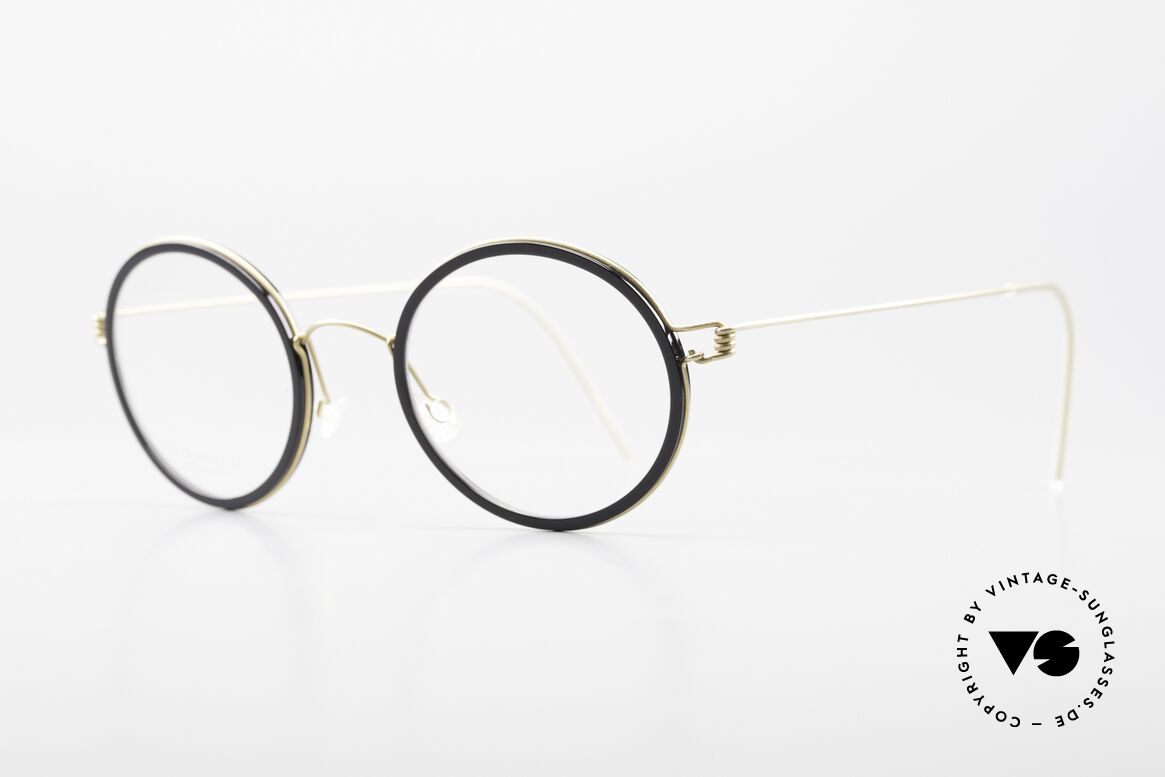 Lindberg Cameron 46 Air Titan Rim Round Titan Glasses Acetate, striking refined Air Titan frame with Acetate inner rim, Made for Men and Women