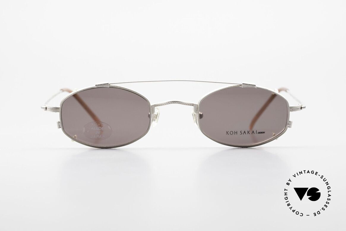 Koh Sakai KS9336 90s Oliver Peoples Eyevan Style, rare, vintage Koh Sakai glasses with clip-on from 1997, Made for Men