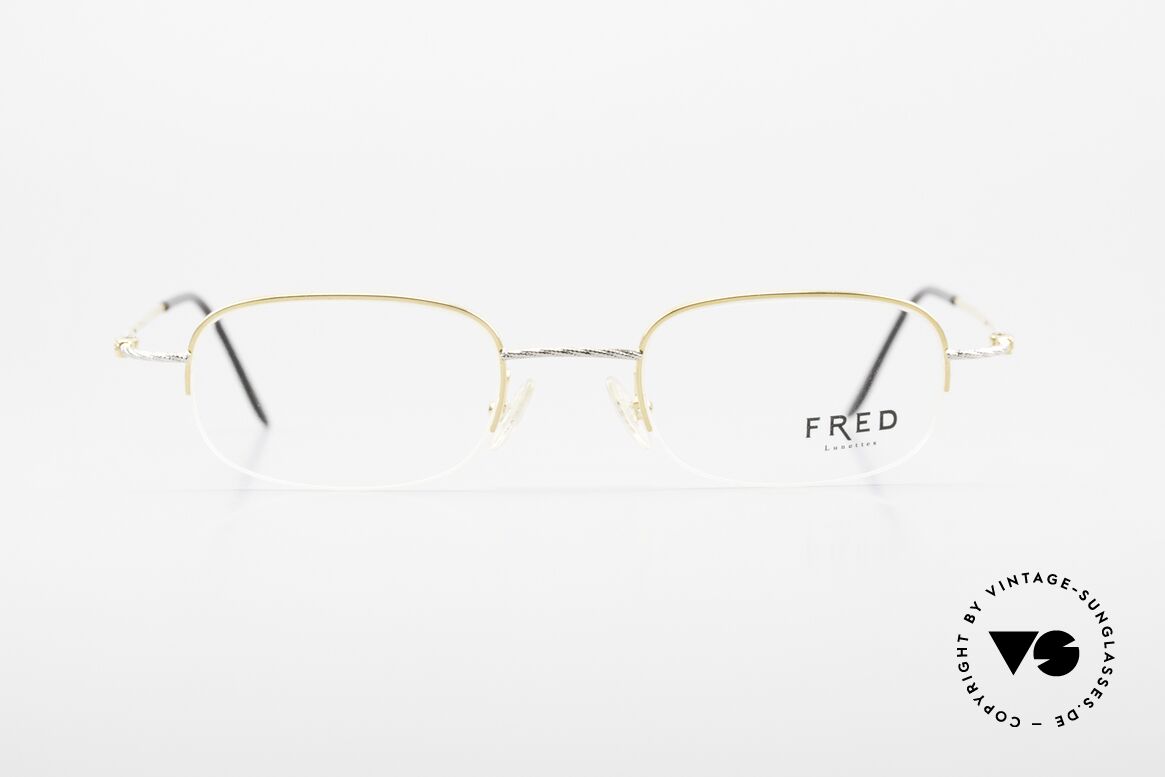 Fred F10 L03 Semi Rimless 90's Luxury Frame, marine design (distinctive Fred) in high-end quality!, Made for Men and Women