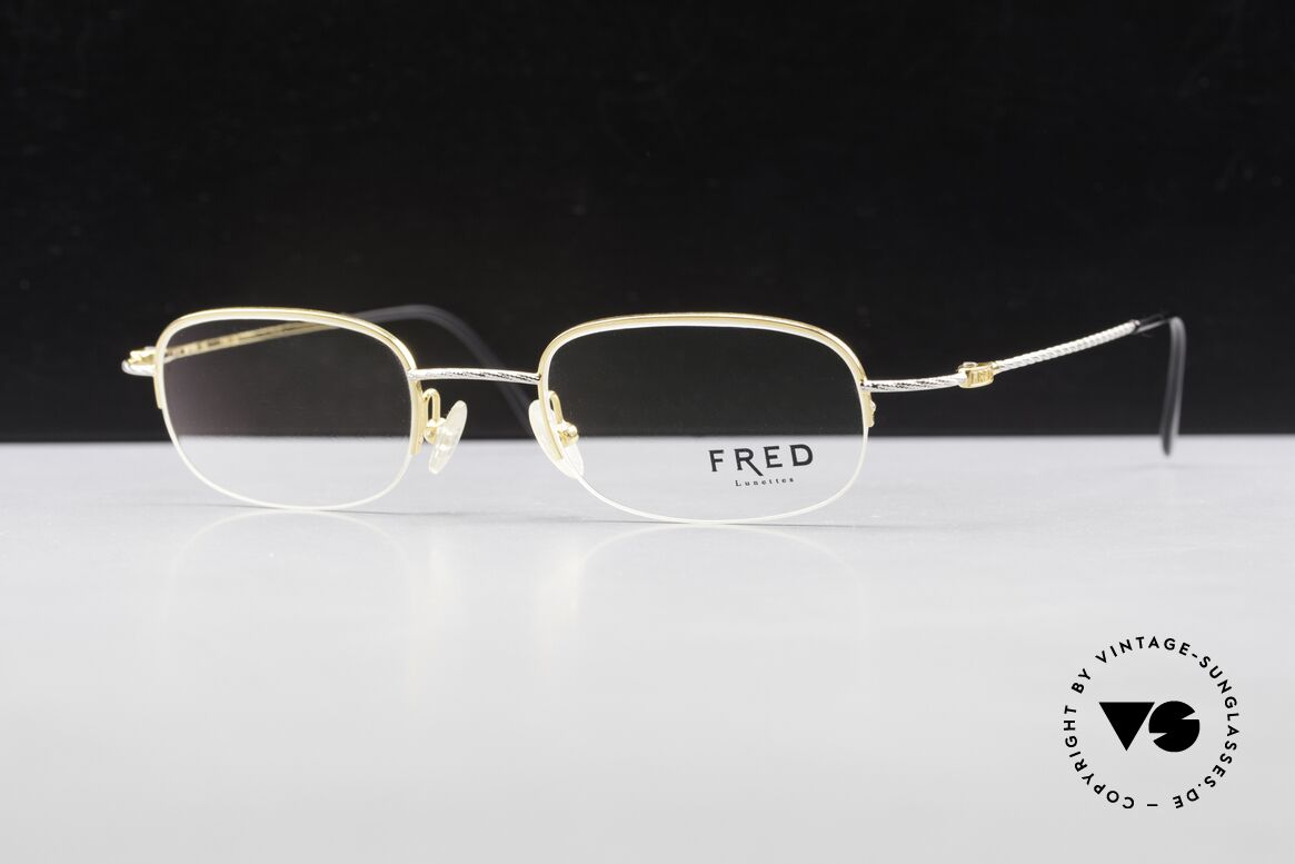 Fred F10 L03 Semi Rimless 90's Luxury Frame, Size: medium, Made for Men and Women