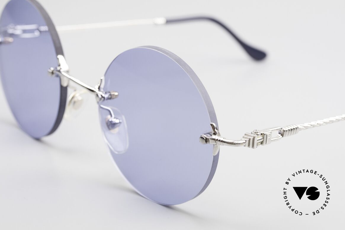 Fred Fidji Rimless Round Luxury Shades, precious platinum edition with new customized lenses, Made for Men