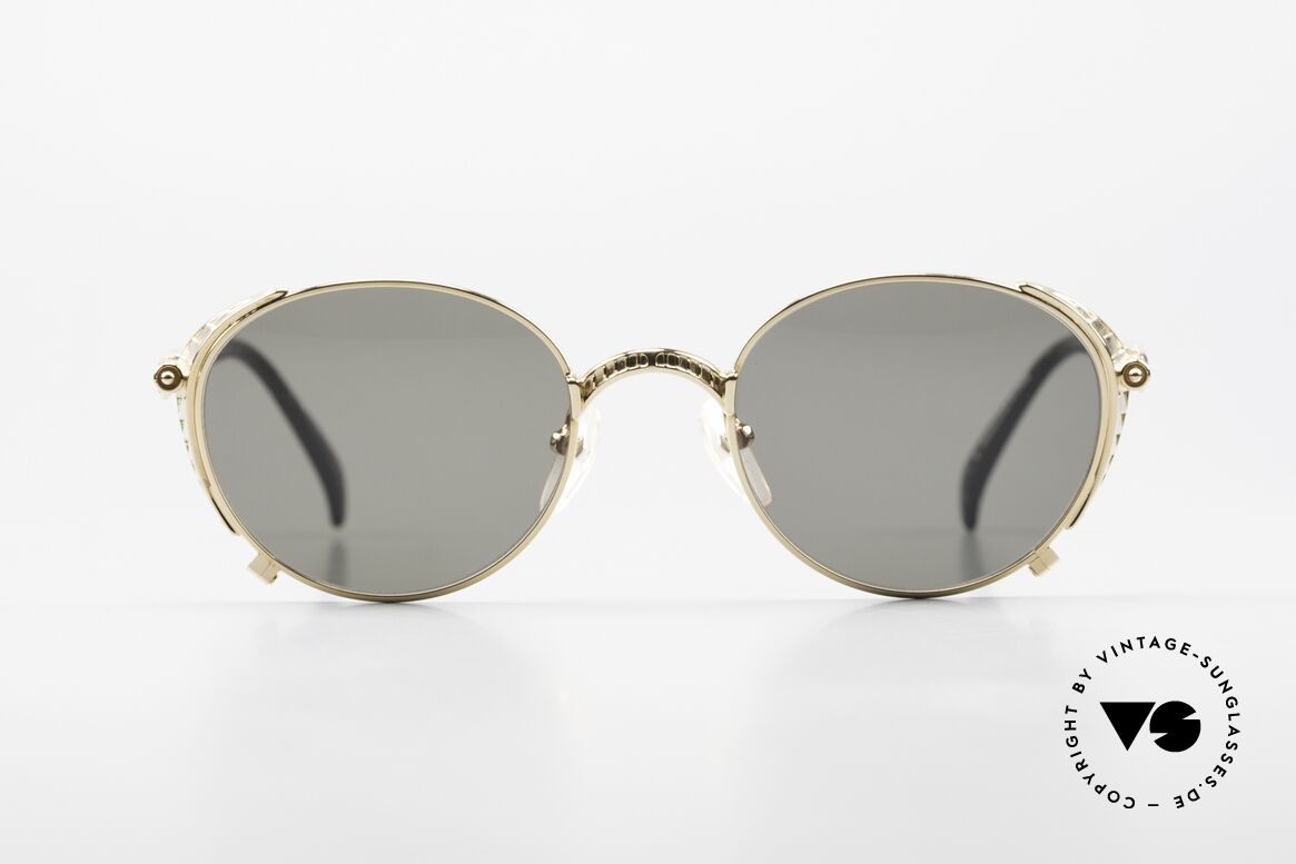 Jean Paul Gaultier 56-4174 Steampunk Sunglasses 90's Gold, unique designer shades by Jean Paul Gaultier, Made for Men and Women