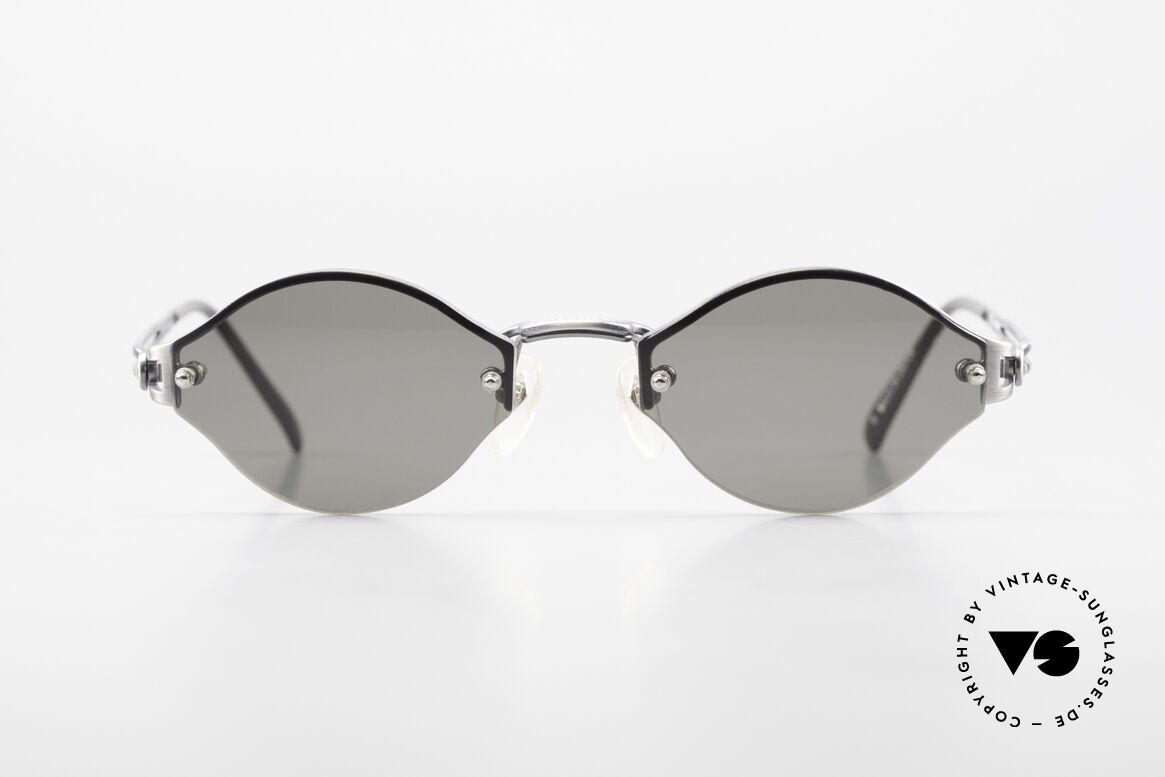 Jean Paul Gaultier 56-7111 Rimless Designer Sunglasses, rimless shades, but striking & fancy (designer piece), Made for Men and Women
