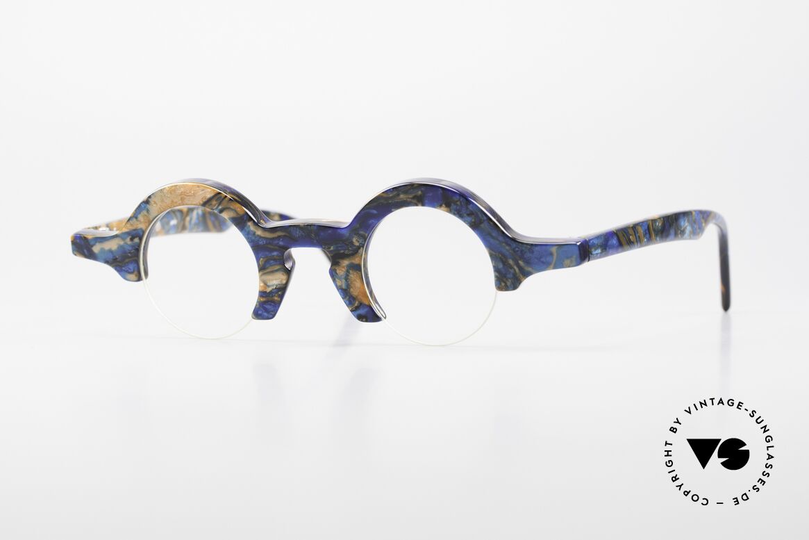 Proksch's A2 Futuristic Round 90's Eyeglasses, "crazy" vintage eyeglasses with half frame design, Made for Men and Women