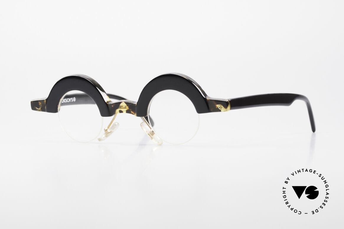 Proksch's A5 Crazy Round 90's Eyeglasses, "crazy" vintage eyeglasses with half frame design, Made for Men and Women