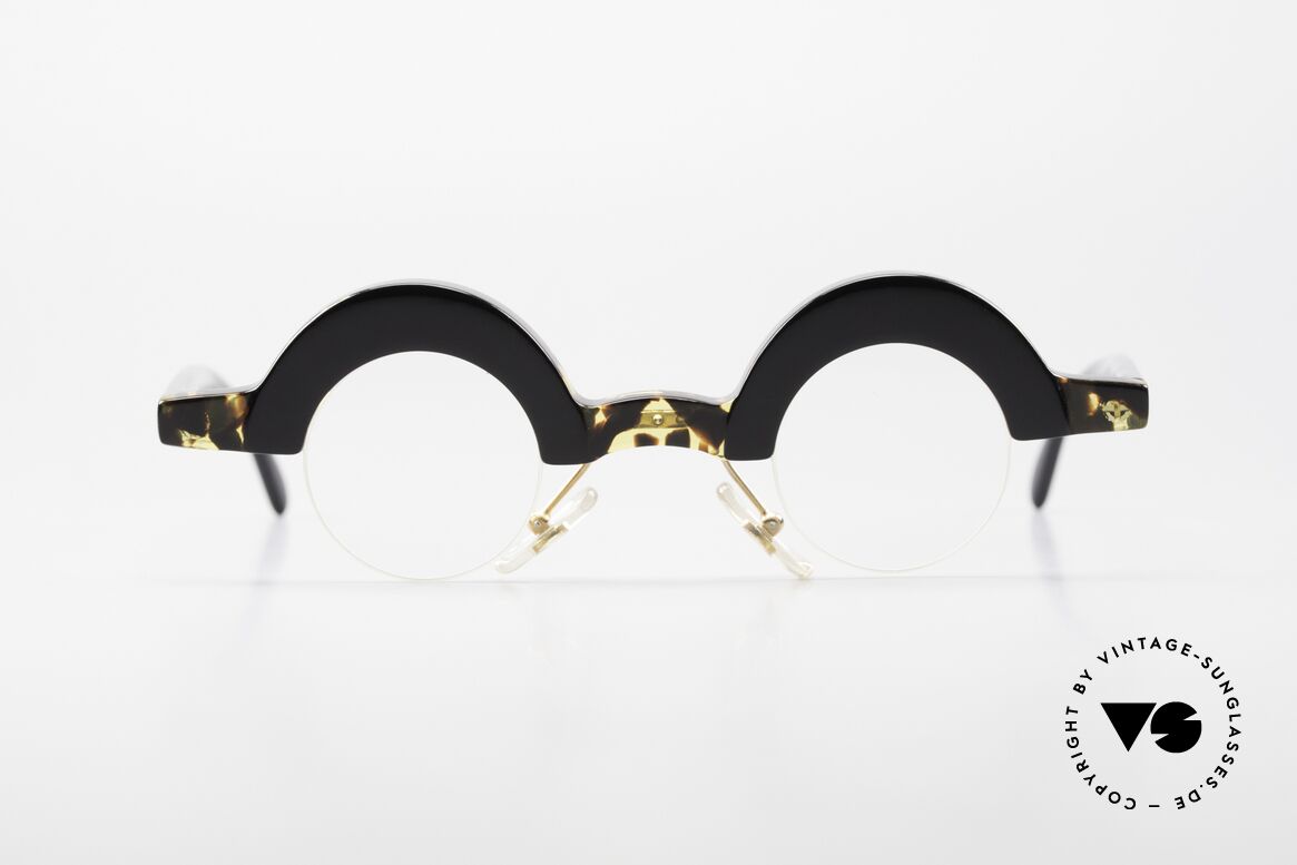 Proksch's A5 Crazy Round 90's Eyeglasses, "crazy" vintage eyeglasses with half frame design, Made for Men and Women