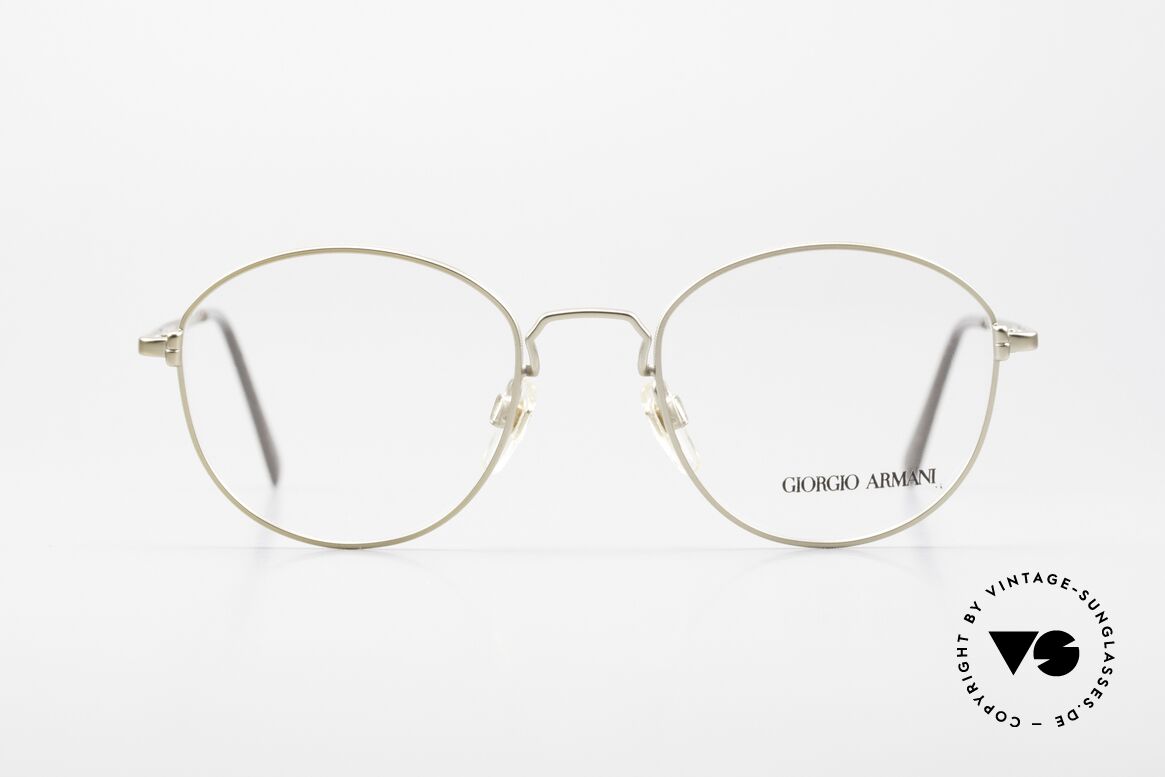 Giorgio Armani 174 Classic 80's Panto Eyeglasses, model 174 in size 50-20, 135, col. 807 = dulled gold, Made for Men and Women
