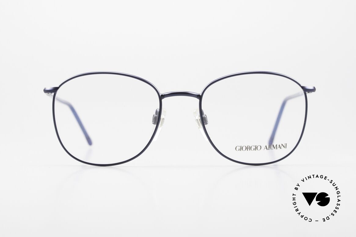 Giorgio Armani 1013 Old Square Panto Glasses 80's, very interesting color combination: blue / dark blue, Made for Men