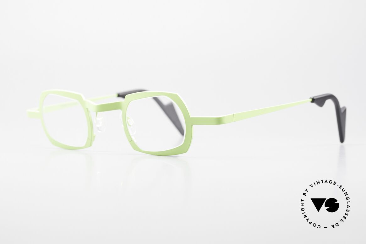 Theo Belgium Palm Beach Titanium Glasses Women & Men, top-notch Titanium frame with Lime-Green finish, Made for Men and Women