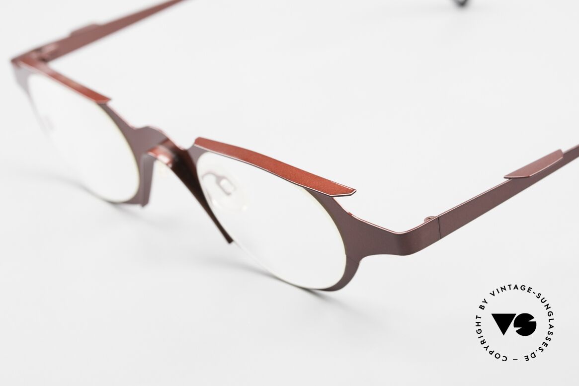 Theo Belgium Eye-Witness OB Ladies Eyeglasses Avant-Garde, these specs were apparently unfinished & asymmetrical, Made for Women