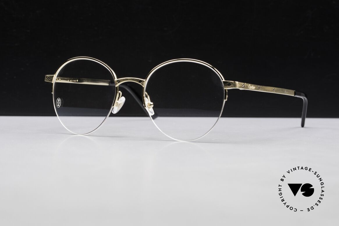 Cartier Core Range CT01080 Panto Eyeglasses Semi Rimless, 1. class wearing comfort thanks to flexible hinges, Made for Men and Women