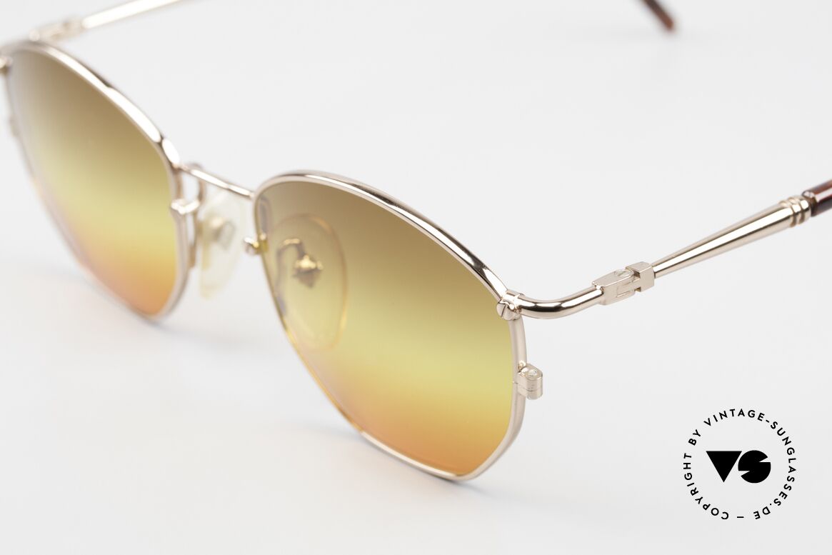 Jean Paul Gaultier 57-2273 Rare Vintage Designer Shades, interesting frame shape; cooper finish: tricolored lens, Made for Men and Women