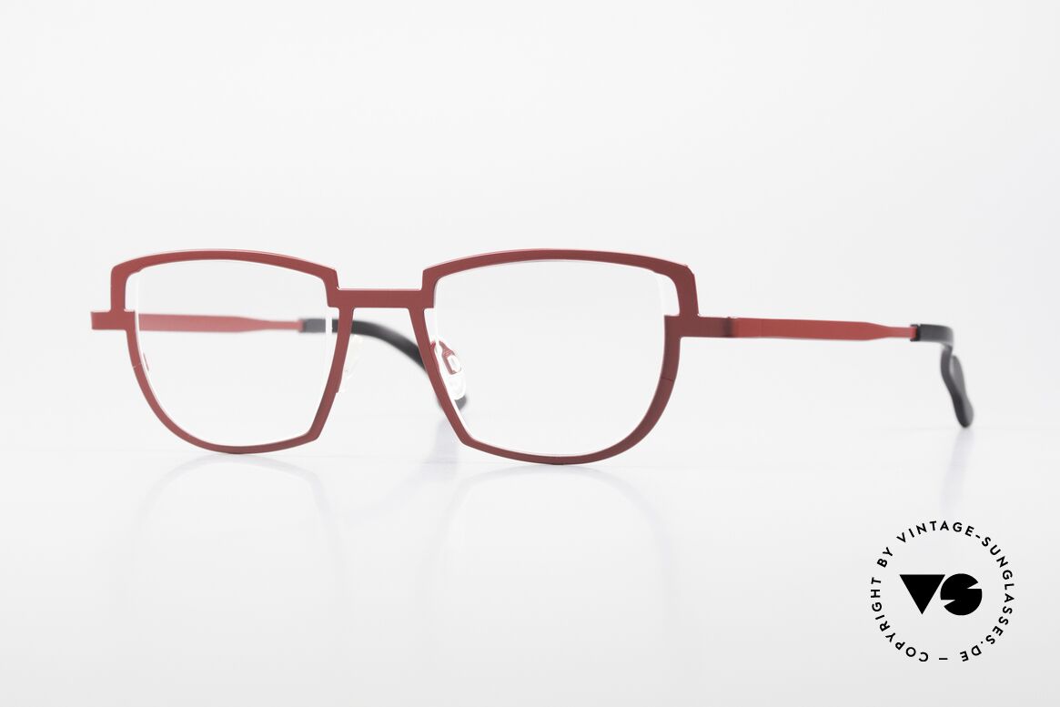 Theo Belgium Modify Women's Eyeglasses Red Frame, vintage ladies eyeglasses by THEO Belgium in dark-red, Made for Women