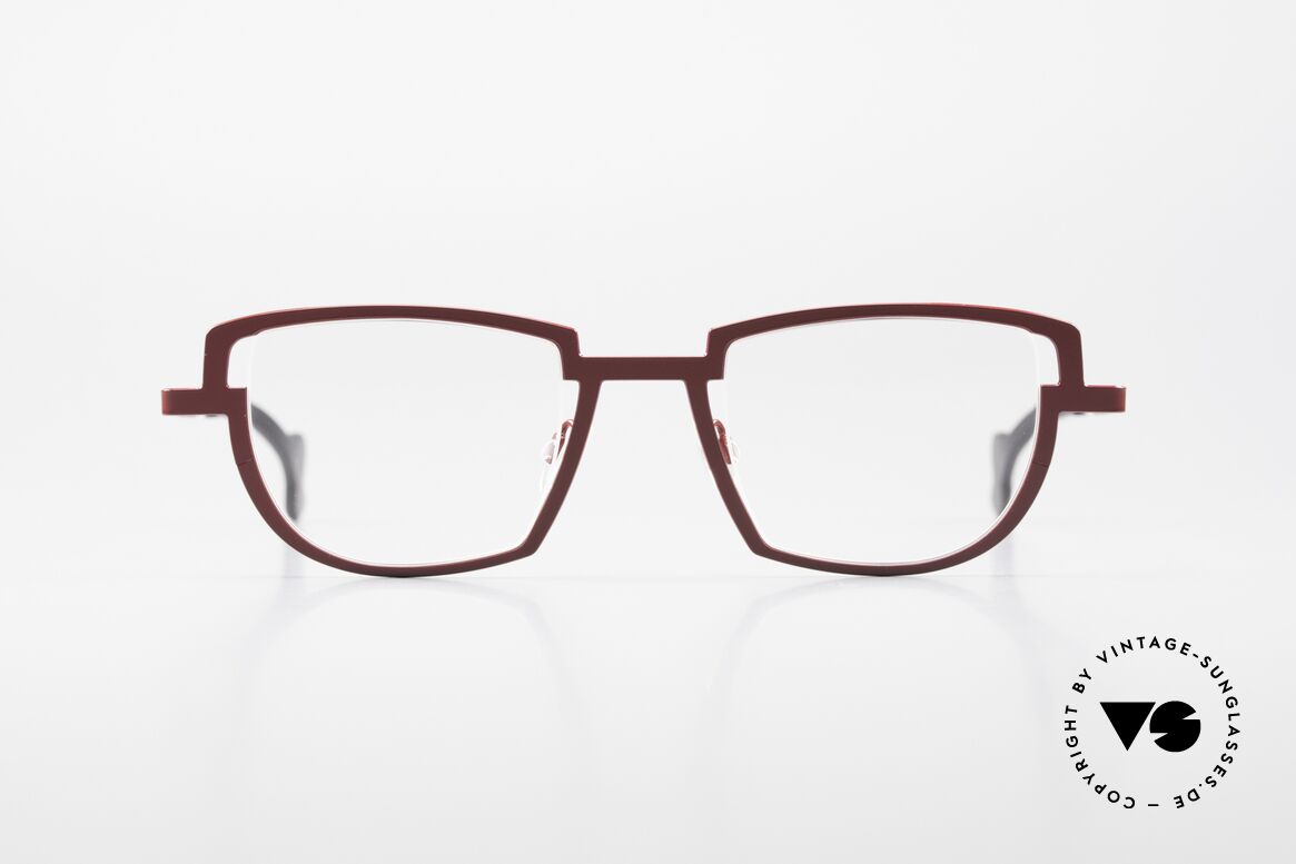 Theo Belgium Modify Women's Eyeglasses Red Frame, fantastic metal frame with interesting lens construction, Made for Women