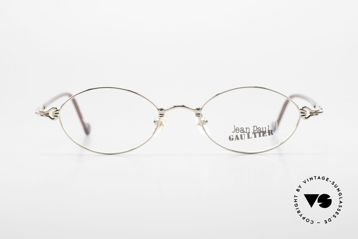 Jean Paul Gaultier 55-0013 Oval Vintage Frame Gold Plated, vintage Jean Paul GAULTIER eyeglasses from 1996, Made for Men and Women