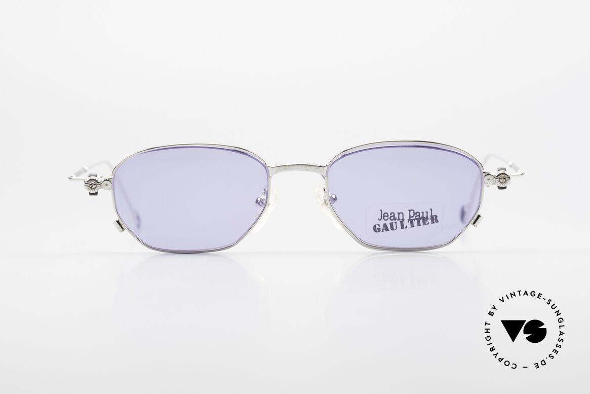 Jean Paul Gaultier 55-8107 Rare 90's Vintage Frame Clip On, practical, removable CLIP-ON (100% UV protection), Made for Men