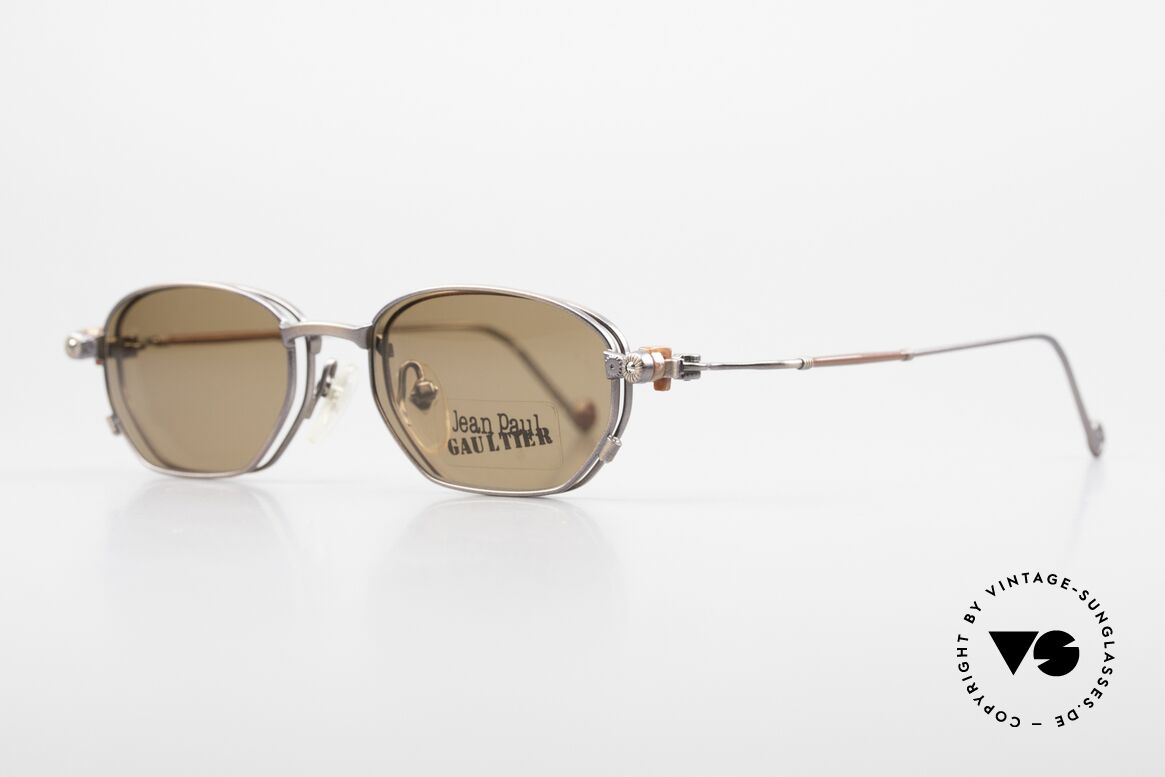 Jean Paul Gaultier 55-8107 90's Vintage Frame Sun Clip On, best craftsmanship: 1. class comfort; made in Japan, Made for Men and Women