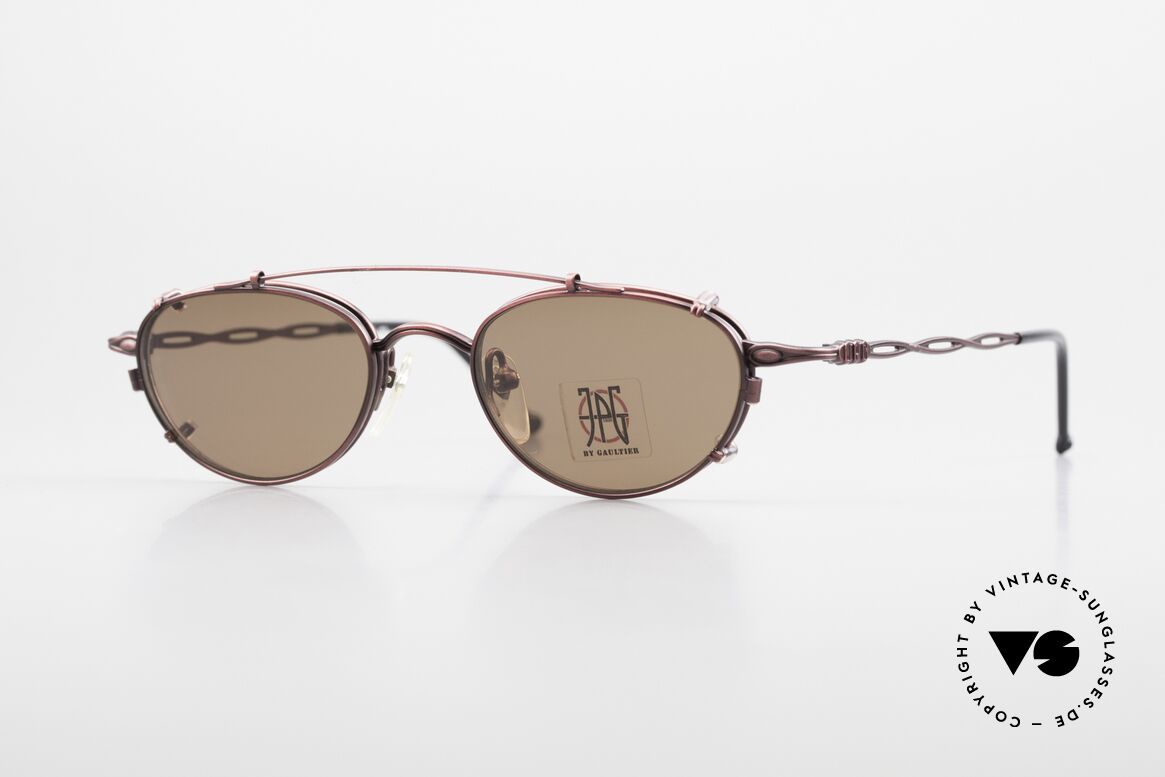 Jean Paul Gaultier 57-0006 Rare Vintage Frame 90's Clip On, rare vintage designer shades by Jean Paul Gaultier, Made for Men and Women
