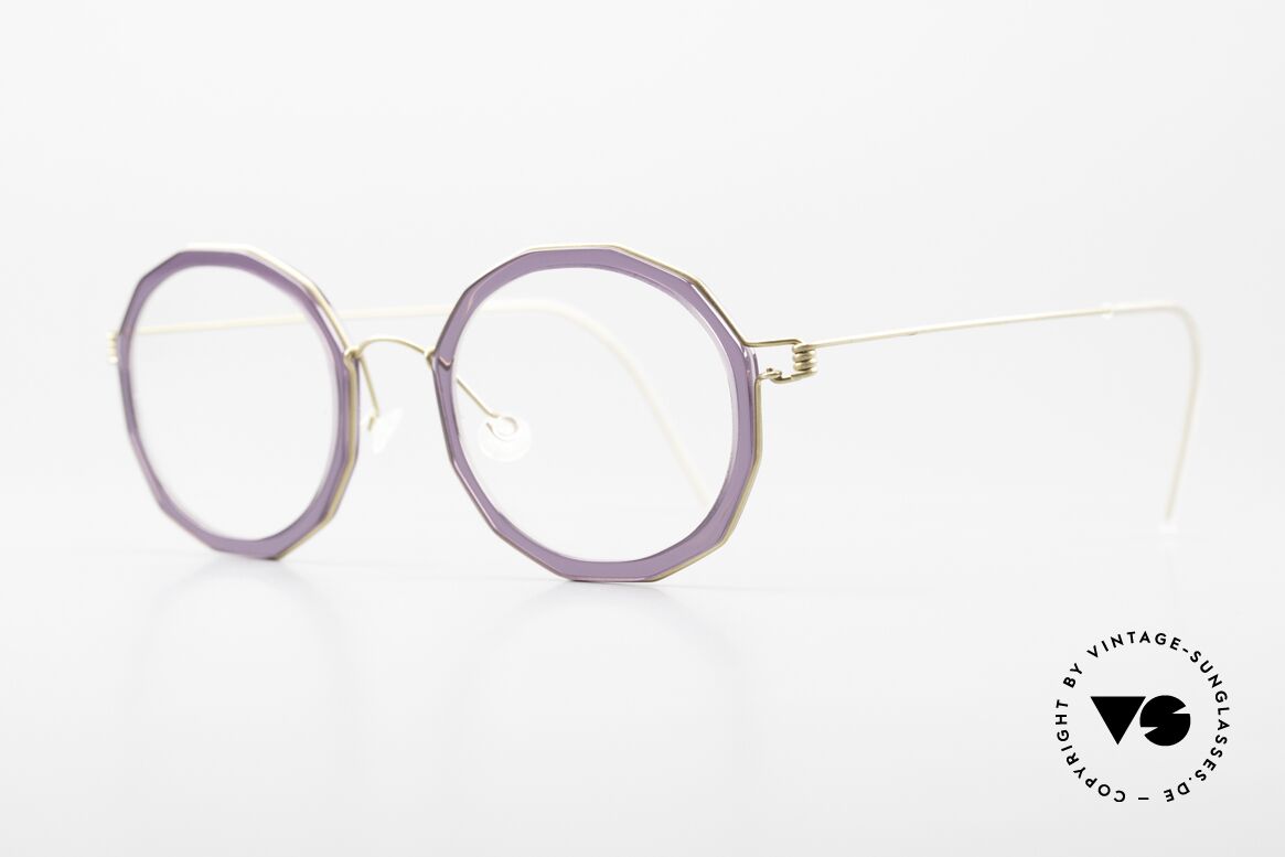 Lindberg Mette Air Titan Rim Designer Eyeglasses For Ladies, inner rim = in a kind of "purple / lilac", in size 47/22, Made for Women