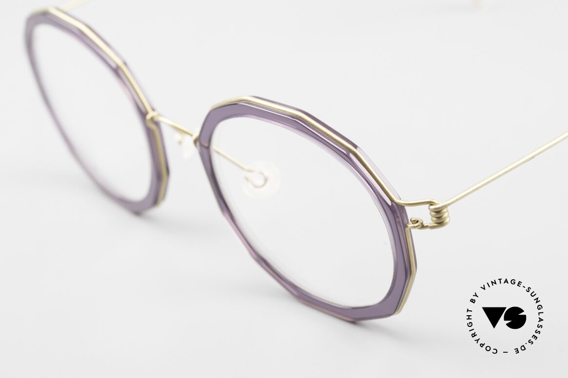 Lindberg Mette Air Titan Rim Designer Eyeglasses For Ladies, striking refined Air Titan frame with Acetate inner rim, Made for Women