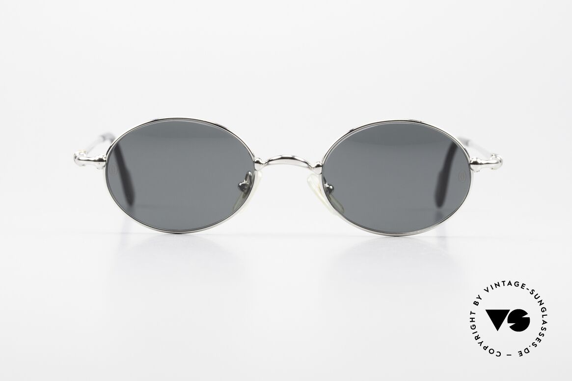 Cartier Filao Oval Platinum Sunglasses 90's, unisex model of the 'THIN RIM' Collection by Cartier, Made for Men and Women