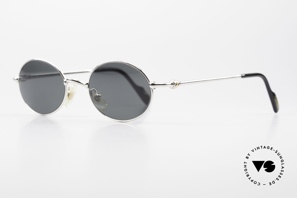 Cartier Filao Oval Platinum Sunglasses 90's, costly 'Platine Edition' (frame with platinum finish), Made for Men and Women