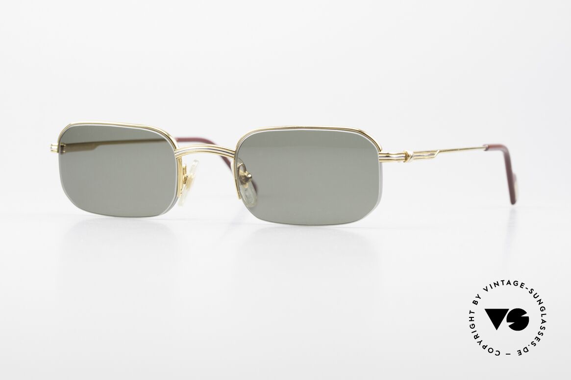 Cartier Broadway Semi Rimless Sunglasses 90's, square CARTIER vintage sunglasses; size 49/22, 135, Made for Men
