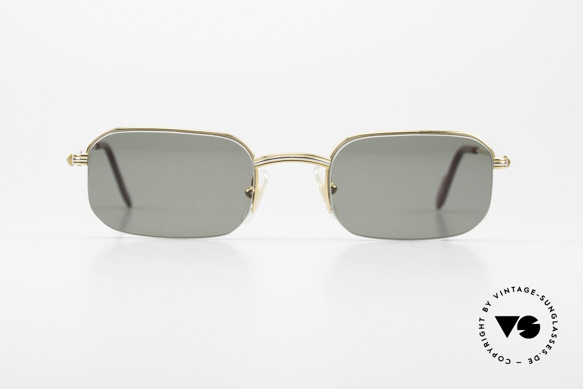 Cartier Broadway Semi Rimless Sunglasses 90's, square CARTIER vintage sunglasses; size 49/22, 135, Made for Men