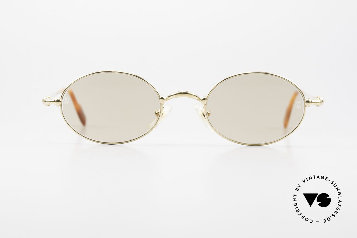 Cartier Filao Oval Luxury Sunglasses 90's, unisex model of the 'THIN RIM' Collection by Cartier, Made for Men and Women