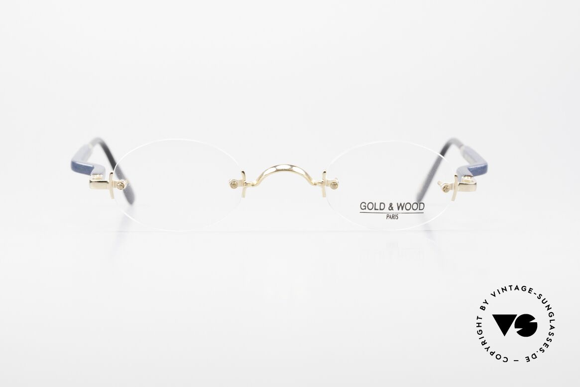 Gold & Wood 338 Oval 90's Luxury Rimless Specs, oval, rimless LUXURY eyeglass-frame from 1999, Made for Men and Women