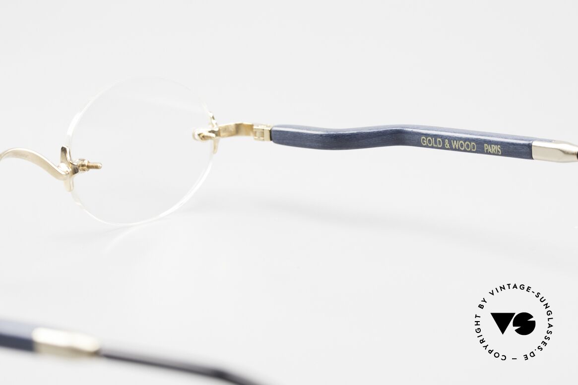 Gold & Wood 338 Oval 90's Luxury Rimless Specs, Size: small, Made for Men and Women