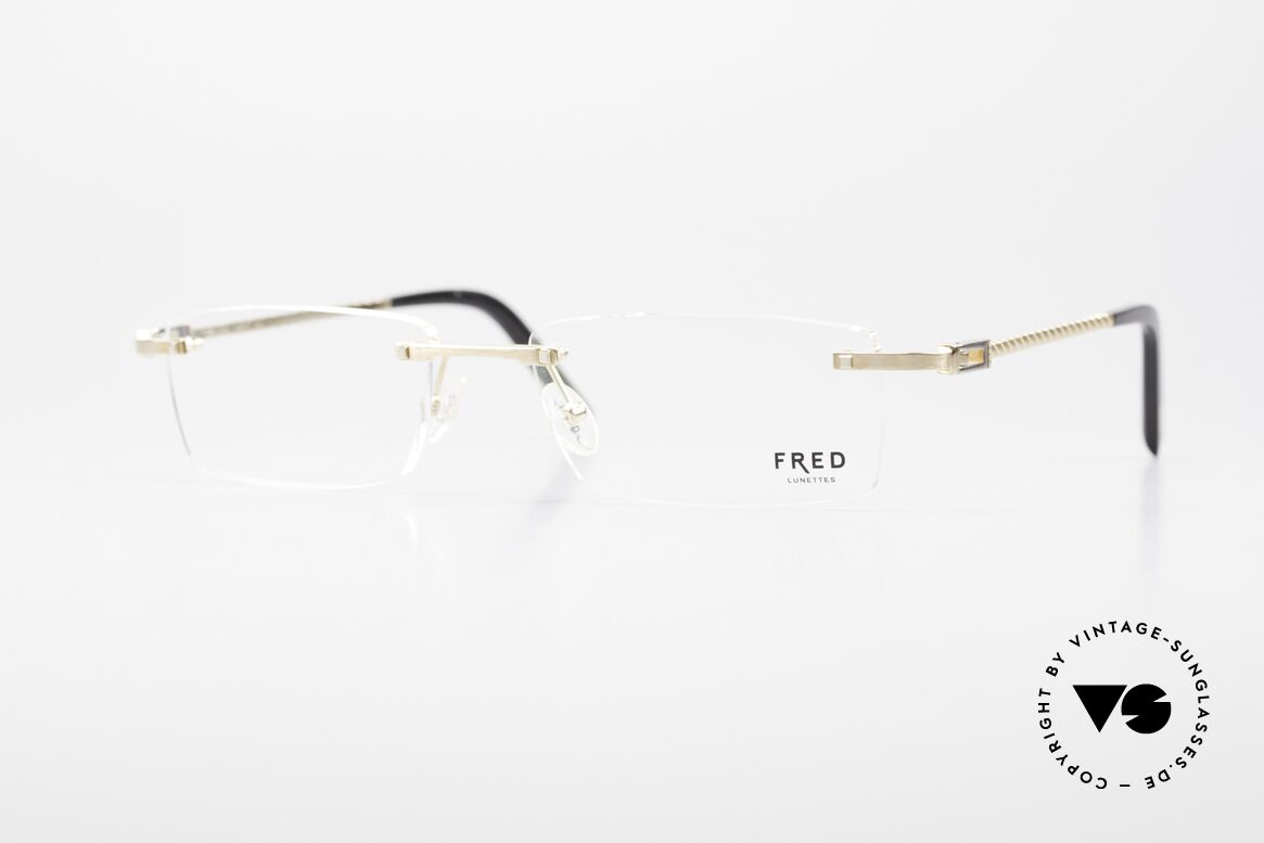 Fred Samoa Rimless Luxury Eyeglass-Frame, FRED eyeglasses, model Samoa, in large size 56/17, 140, Made for Men