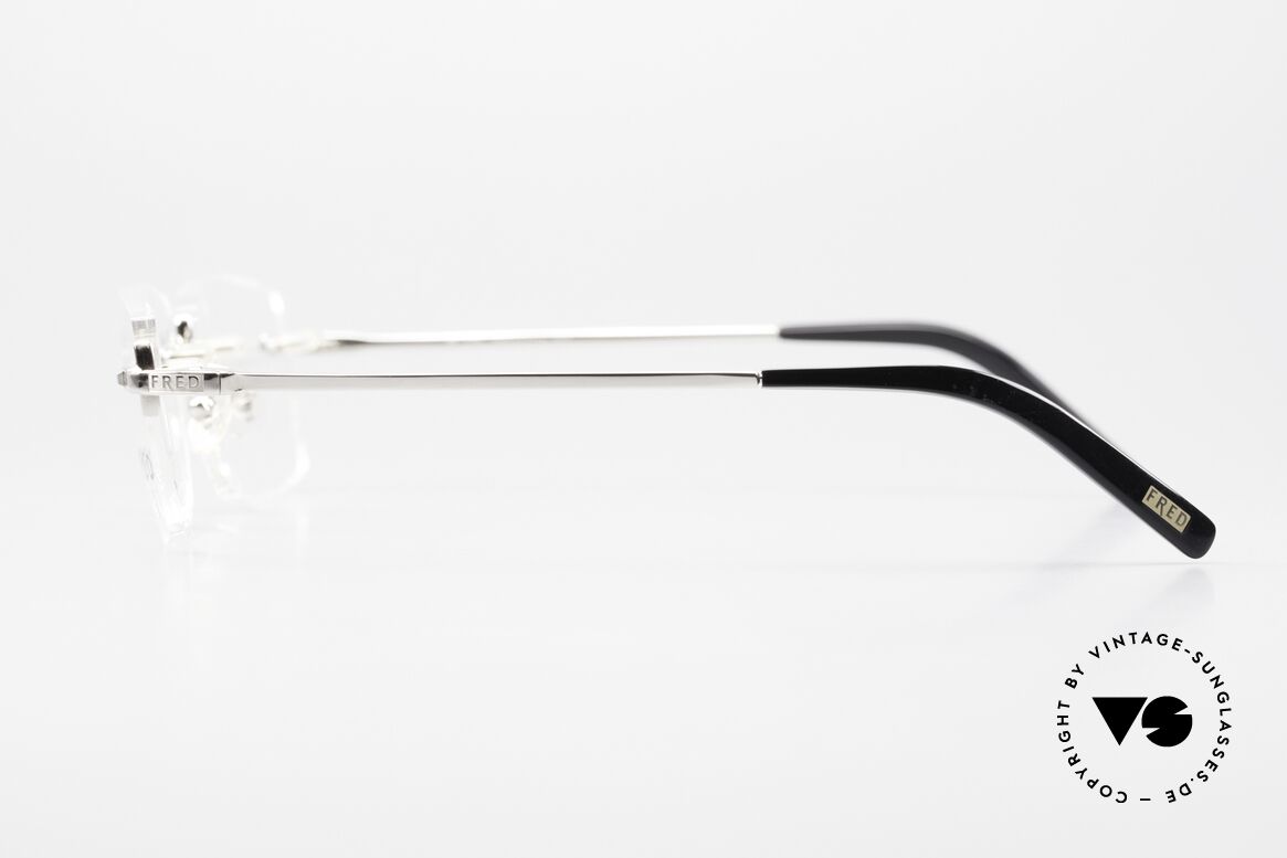 Fred Manhattan Rimless Eyeglasses Platinum, DEMO lenses should be replaced with prescription lenses, Made for Men and Women