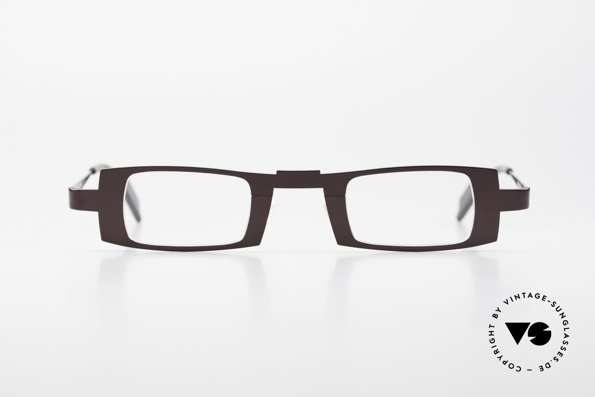 Theo Belgium Michael Square Titanium Glasses Claret, square designer spectacles by THEO BELGIUM, unisex, Made for Men and Women