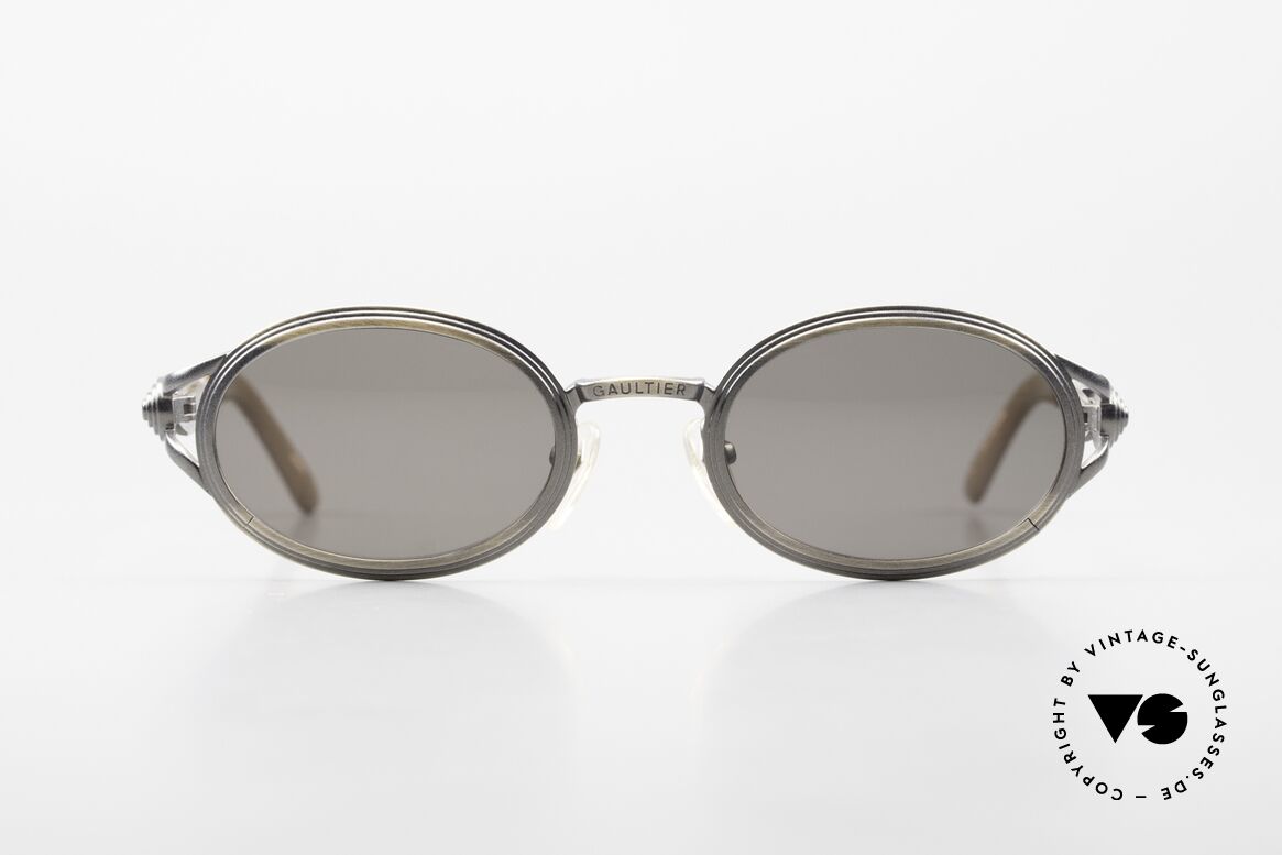 Jean Paul Gaultier 56-7114 Oval Steampunk Sunglasses, so called 'Steampunk shades' these days (true rarity), Made for Men and Women