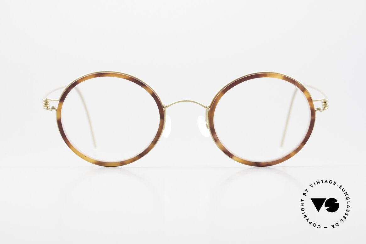 Lindberg Cameron 46 Air Titan Rim Round Glasses Women Men Titan, mod. Cameron in size 46-22, temple length 135, col. GT, Made for Men and Women