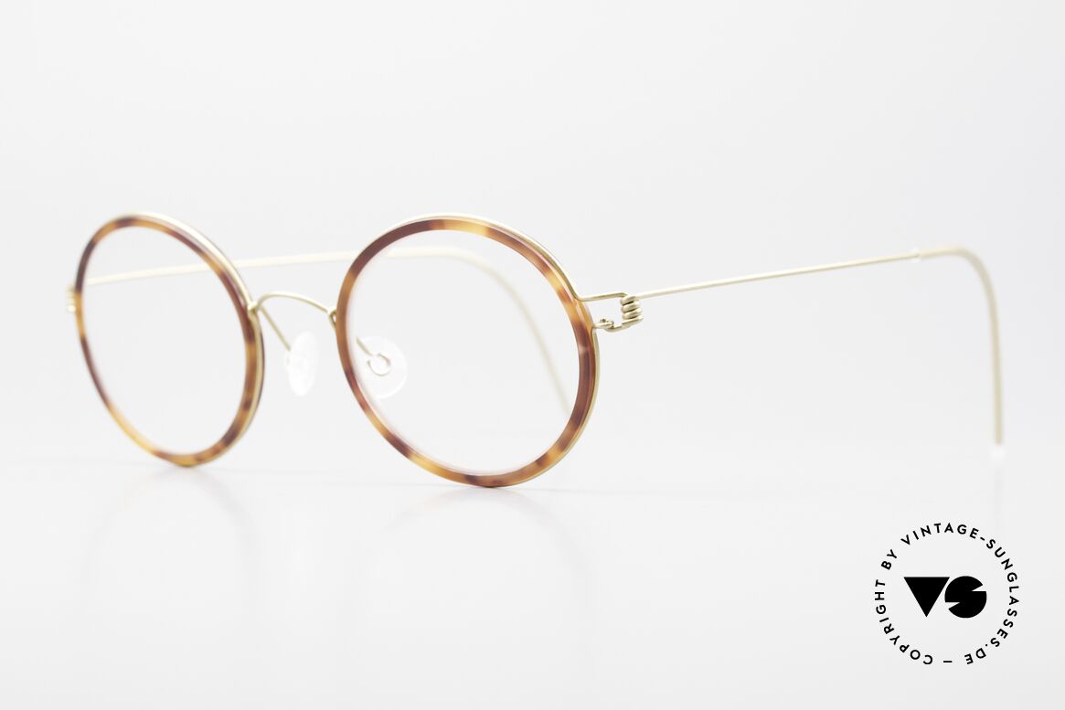 Lindberg Cameron 46 Air Titan Rim Round Glasses Women Men Titan, striking refined Air Titan frame with Acetate inner rim, Made for Men and Women