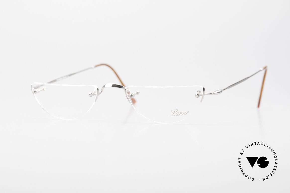 Lunor Hey 1 Classic Reading Rimless Reading Eyeglasses, Lunor reading glasses, mod. Hey 1, PP = platinum plated, Made for Men and Women