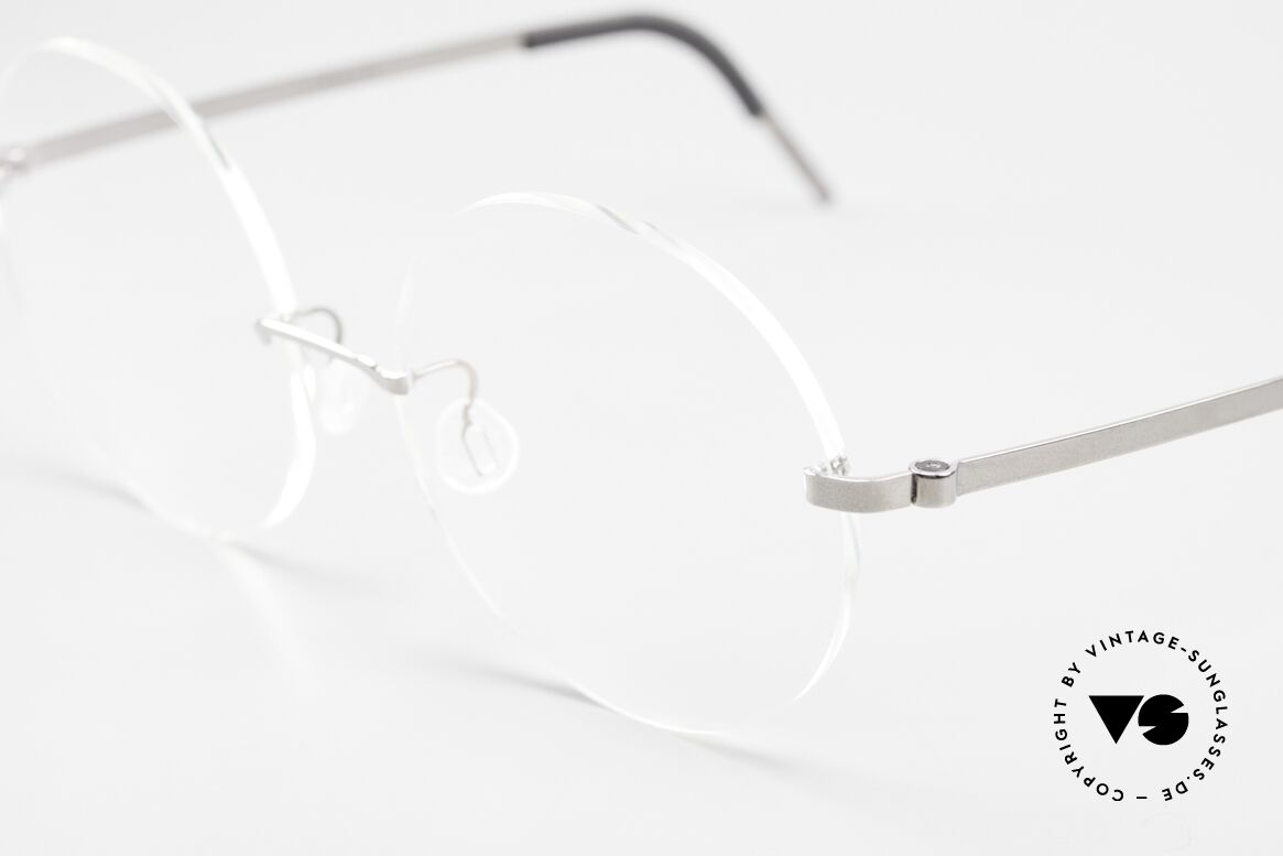 Lindberg 2341 Strip Titan Big Round Titan Frame Rimless, lens shape (54mm width) could be modified optionally, Made for Men and Women