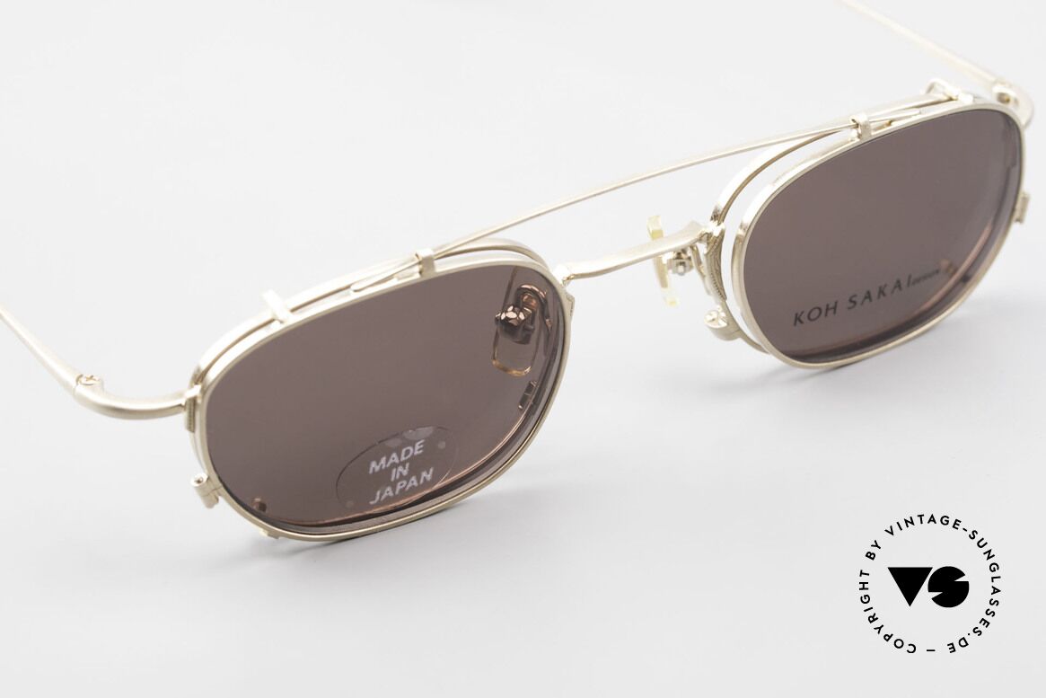 Koh Sakai KS9716 Clip On Frame Ladies & Gents, unisex model KS9716; noble frame finish: dulled gold, Made for Men and Women