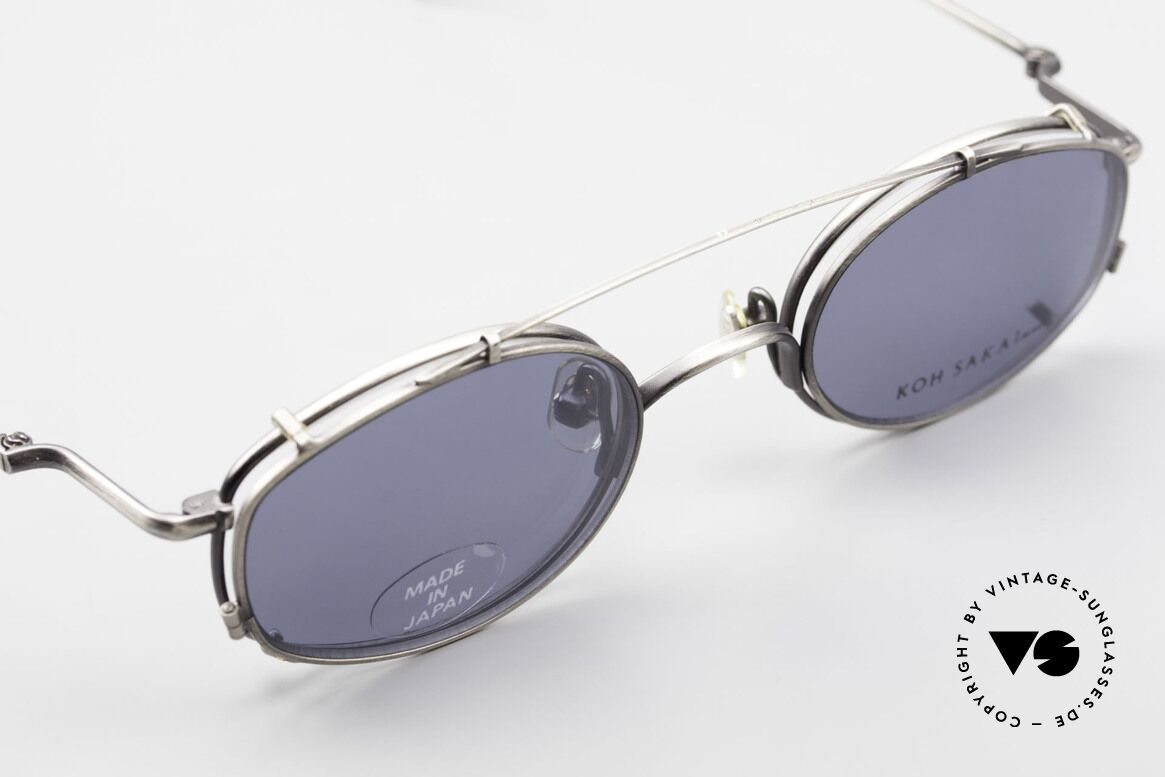 Koh Sakai KS9544 Clip On Frame Women And Men, unisex model KS9716; noble 'antique silver' frame finish, Made for Men and Women