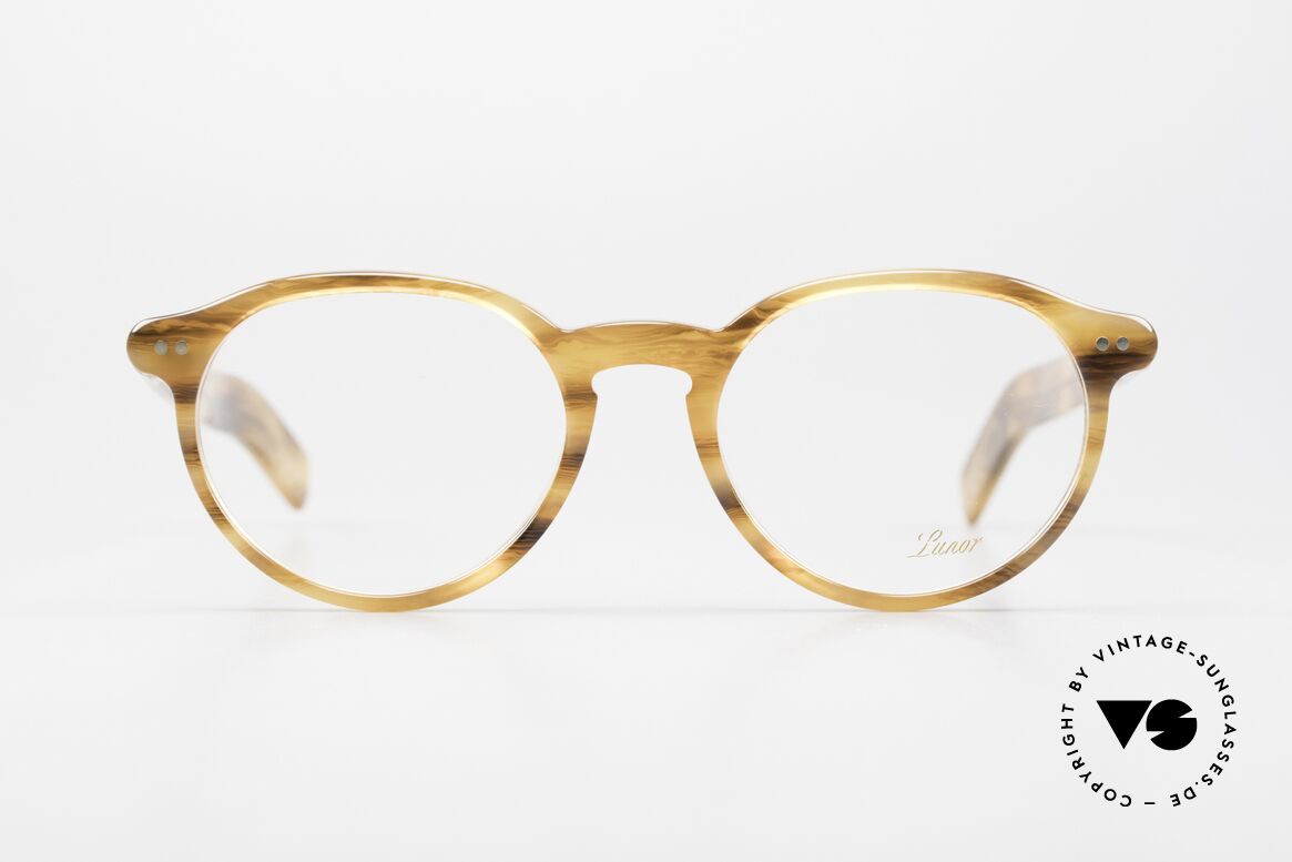 Lunor A6 249 Acetate Collection Panto Frame, the "A" stands for 'acetate' (with precise riveted hinge), Made for Men and Women