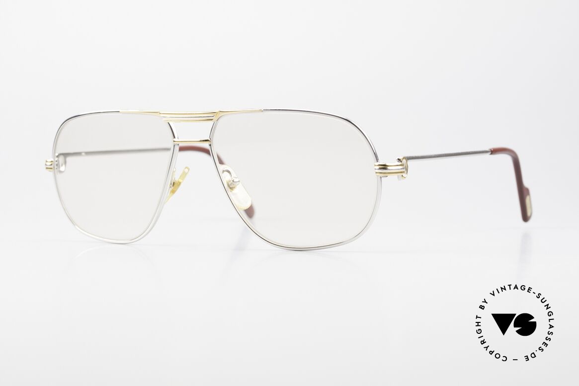 Cartier Tank - M Platinum Changeable Lenses, Cartier vintage glasses / sunglasses, 80's model TANK, Made for Men
