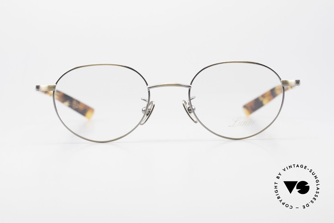 Lunor Club IV 521 AG Panto Eyeglasses Antique Gold, the frame front is made from stainless steel (Germany), Made for Men and Women