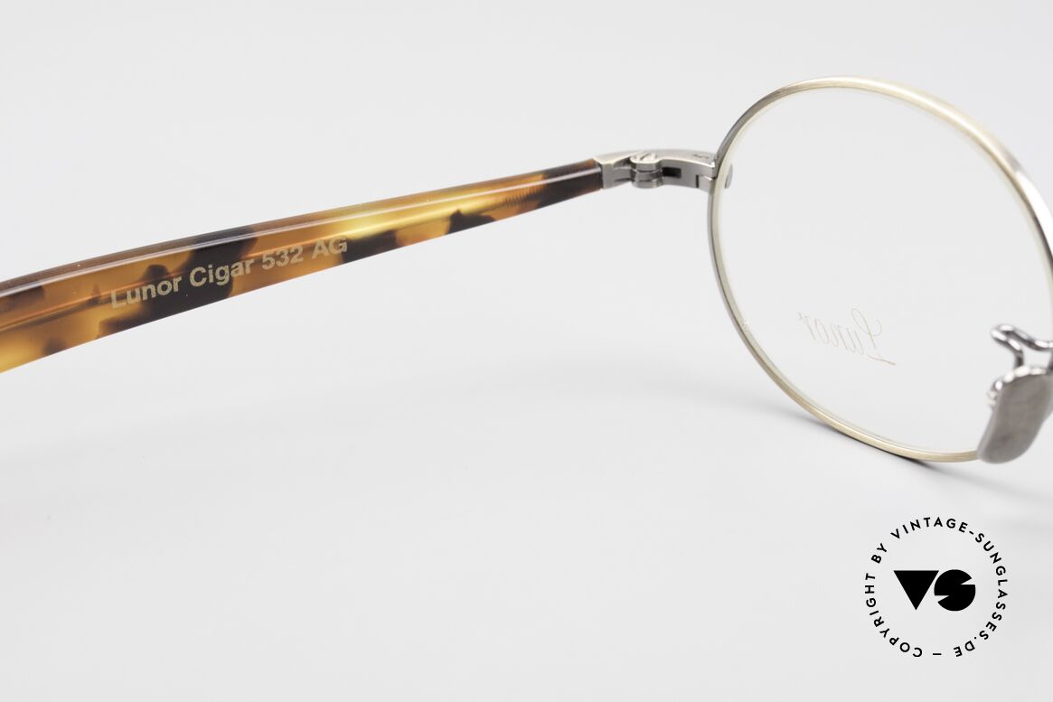 Lunor Cigar 532 AG Old Glasses Oval Antique Gold, Size: small, Made for Men and Women