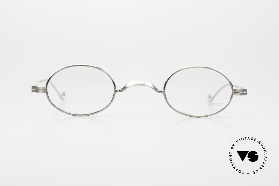 Lunor II 04 Oval XS Frame Antique Silver, extra small oval vintage glasses of the Lunor II Series, Made for Men and Women